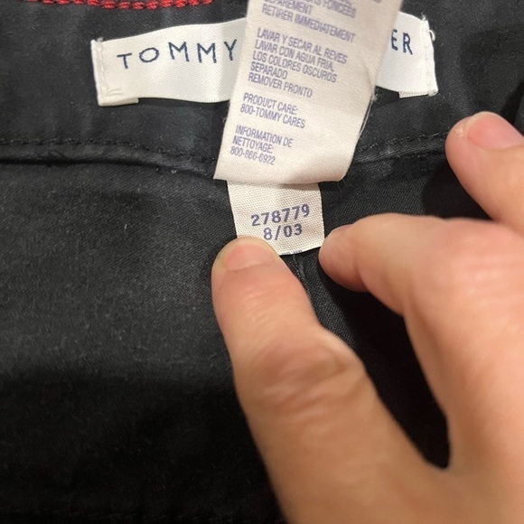 Vintage TOMMY HILFIGER JEANS Y2K Snap Button Fly Bootcut Jeans Black Size 8 - Picture 6 of 11